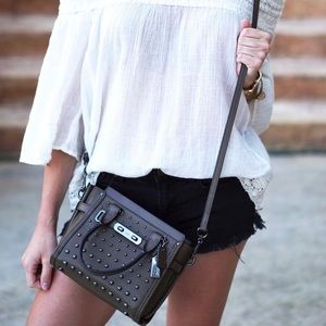 Dark Green Studded COACH Crossbody Bag